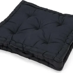 Matraskussen Katoen Zwart | 40 X 40 X 10 Cm - Zitkussen, 100% Katoen - Stoelkussen Voor Buiten - Stevig Zitvlak