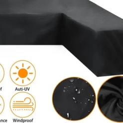 BOTC Tuinbank Beschermhoes - Beschermhoes Voor Hoekbank - Premium Tuinbank Beschermhoes - L-vorm - 300/98 X 300/98 X 70cm - Zwart -Tuin Vrienden Verkoopwinkel 1200x869 4