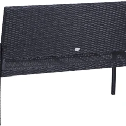 Outsunny Polyrotan Tuinbank 2-zits Parkbank Bank Staal Zwart 867-022 -Tuin Vrienden Verkoopwinkel 1200x874