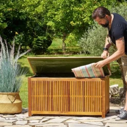 Casaria Opbergbox Acacia Hout – Weerbestendig 115cm - Bruin -Tuin Vrienden Verkoopwinkel 1200x877 3