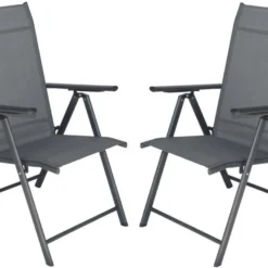 Tuinstoelen Met 7 Standen, Set Van 2 Stuks Grijs