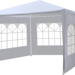 Partytent 3x3m Budget Wit Met Drie Zijwanden