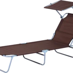 Outsunny Ligstoel Ligbank Voor Buiten Ligstoel Voor Op Het Strand Inklapbaar Met Zonnedak 3 Kleuren 84B-001 -Tuin Vrienden Verkoopwinkel 1200x895