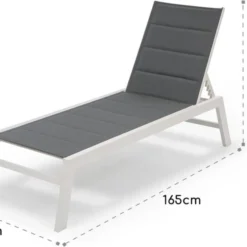Blumfeldt Renazzo Lounge Ligstoel - Ligbed Voor De Tuin - Aluminium Tuinstoel - 6 Standen - Waterafstotend - Bekleding Van 70 % Pvc En 30 % Polyetheen - Grijs -Tuin Vrienden Verkoopwinkel 1200x915