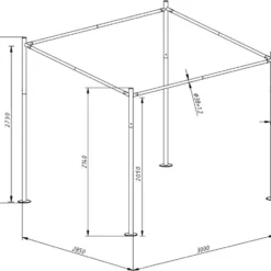 SORARA® Milano Paviljoen - Grijs - 285x300 Cm. -Tuin Vrienden Verkoopwinkel 1200x939