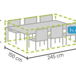 Weersbestendige Beschermhoes Tuinset | 245 X 150 X 95 Cm | Premium | Waterproof | TÜV Rheinland Gecertificeerd | Hoes Voor Tuin | Waterdicht | Solution Dyed (verkleuring Onmogelijk) | Grijs / Antraciet -Tuin Vrienden Verkoopwinkel 1200x960 8