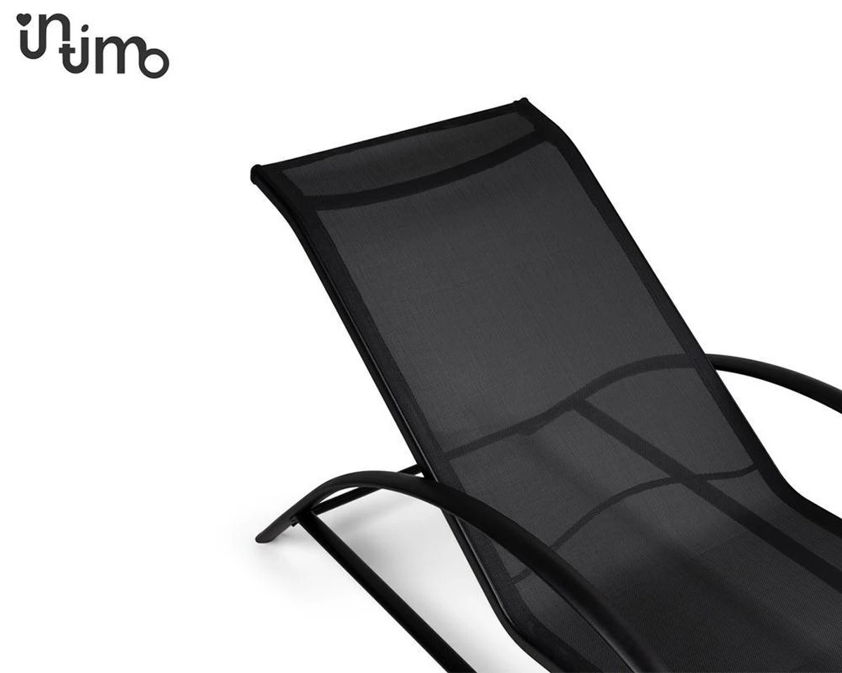 Intimo Ligbeddenset + Tafel - Zwart - 163x60x65/45x45x40 2 Intimo Ligbeddenset + Tafel - Zwart - 163x60x65/45x45x40 - Afbeelding 2