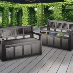 Merkloos Opbergbank Van Kunststof | 130 X 60 Cm | Antraciet -Tuin Vrienden Verkoopwinkel 1200x988 2