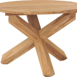 VidaXL Tuintafel Ø110x75 Cm Massief Teakhout