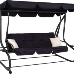 Springos Schommelbank | Linda-Schommel | 3-zits | Waterafstotend | Inclusief 2 Kussens | Verstelbare Luifel | 162 X 200 X 120 Cm | Zwart 21 Springos Schommelbank | Linda-Schommel | 3-zits | Waterafstotend | Inclusief 2 Kussens | Verstelbare Luifel | 162 X 200 X 120 Cm | Zwart -Tuin Vrienden Verkoopwinkel 1200x998 1