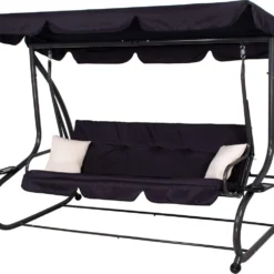 Springos Schommelbank | Linda-Schommel | 3-zits | Waterafstotend | Inclusief 2 Kussens | Verstelbare Luifel | 162 X 200 X 120 Cm | Zwart 20 Springos Schommelbank | Linda-Schommel | 3-zits | Waterafstotend | Inclusief 2 Kussens | Verstelbare Luifel | 162 X 200 X 120 Cm | Zwart -Tuin Vrienden Verkoopwinkel 1200x998