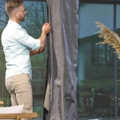 Weersbestendige Parasolhoes - Max. 4 X 4 M - Grijs / Antraciet - Zweefparasol -Tuin Vrienden Verkoopwinkel 627x1200