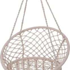 Merkloos Hangstoel Katoen - Beige/Wit - Ø80CM