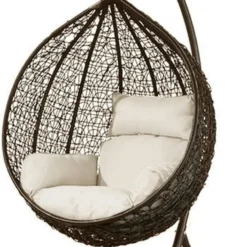 Hangstoel - Ei Stoel - Met Frame - Bruin-beige - Tot 125 Kg