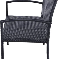 Outsunny Polyrotan Tuinbank 2-zits Parkbank Bank Staal Zwart 867-022 -Tuin Vrienden Verkoopwinkel 753x1200 2