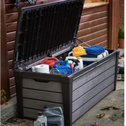 Keter Brushwood Opbergbox - Kussenbox - 455L - 145x69,7x60,3cm - Grafiet -Tuin Vrienden Verkoopwinkel 813x1200