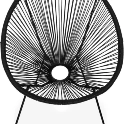 Set Van 2 Design Stoelen Ei-vormig - Acapulco Zwart - Stoelen 4 Poten Retro Design, Plastic Koorden, Binnen/buiten -Tuin Vrienden Verkoopwinkel 830x1200