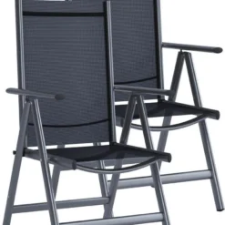 Tuinstoel Standenstoel Aluminium Antraciet 7 Standen Per 2 Stuks