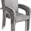 Casaria Polyrattan Tuinstoelen – 4 Stuks Stapelbaar – Grijs