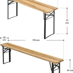 Merkloos Biertafelset / Bierbank - 3-delig - 170cm -Tuin Vrienden Verkoopwinkel 905x1200