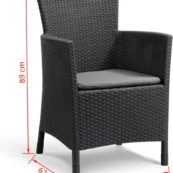 Allibert Iowa Tuinstoel - 60x62x89cm – Grafiet -Tuin Vrienden Verkoopwinkel 996x1200